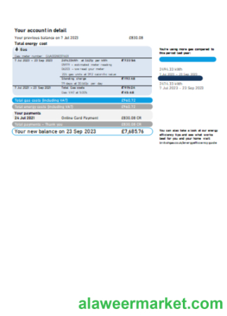 British Gas Energy utility business bill SCR page 2